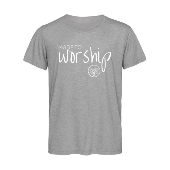 Made to Worship szürke férfi póló